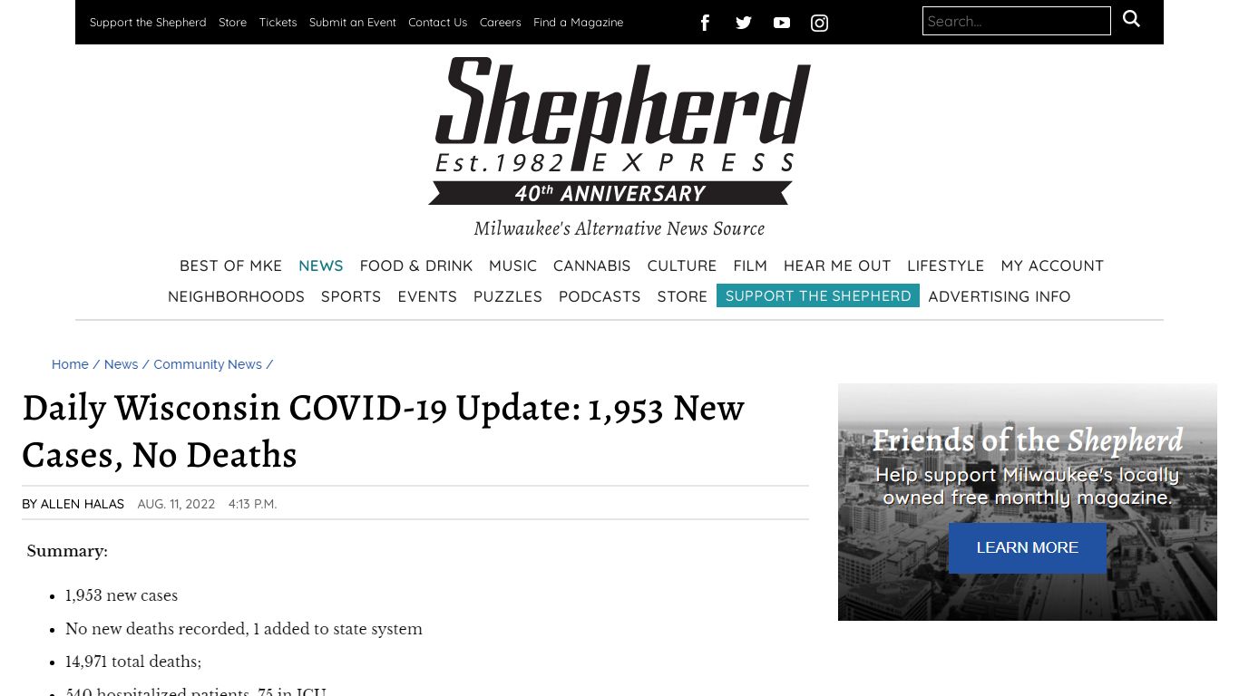 Daily Wisconsin COVID-19 Update: 1,953 New Cases, No Deaths